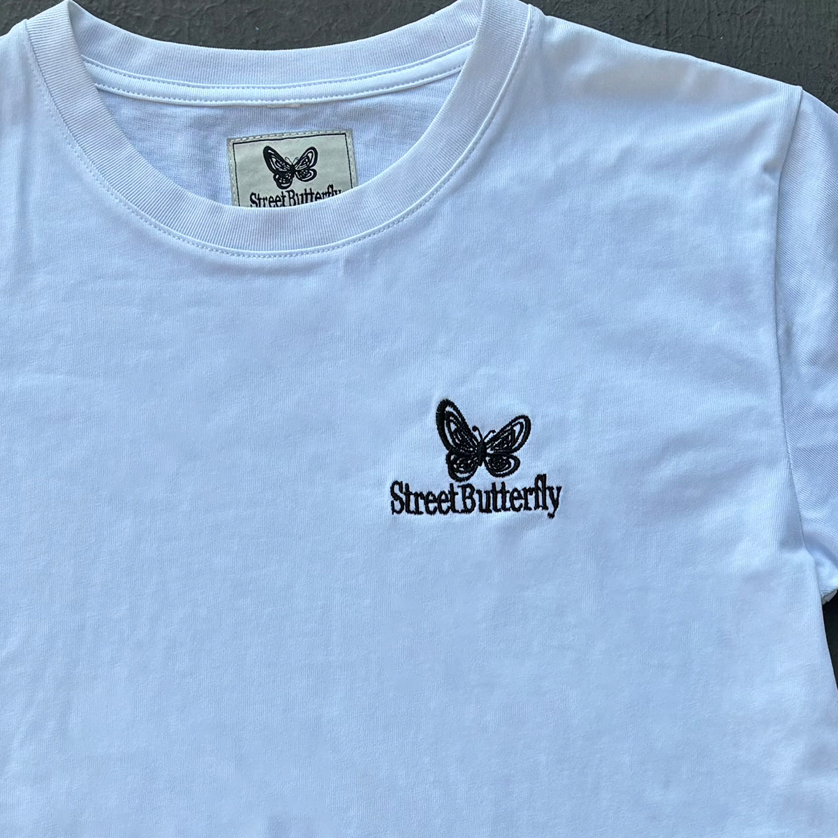 StreetButterfly Embroidered Cotton T - Shirt - Classic White, Casual Style