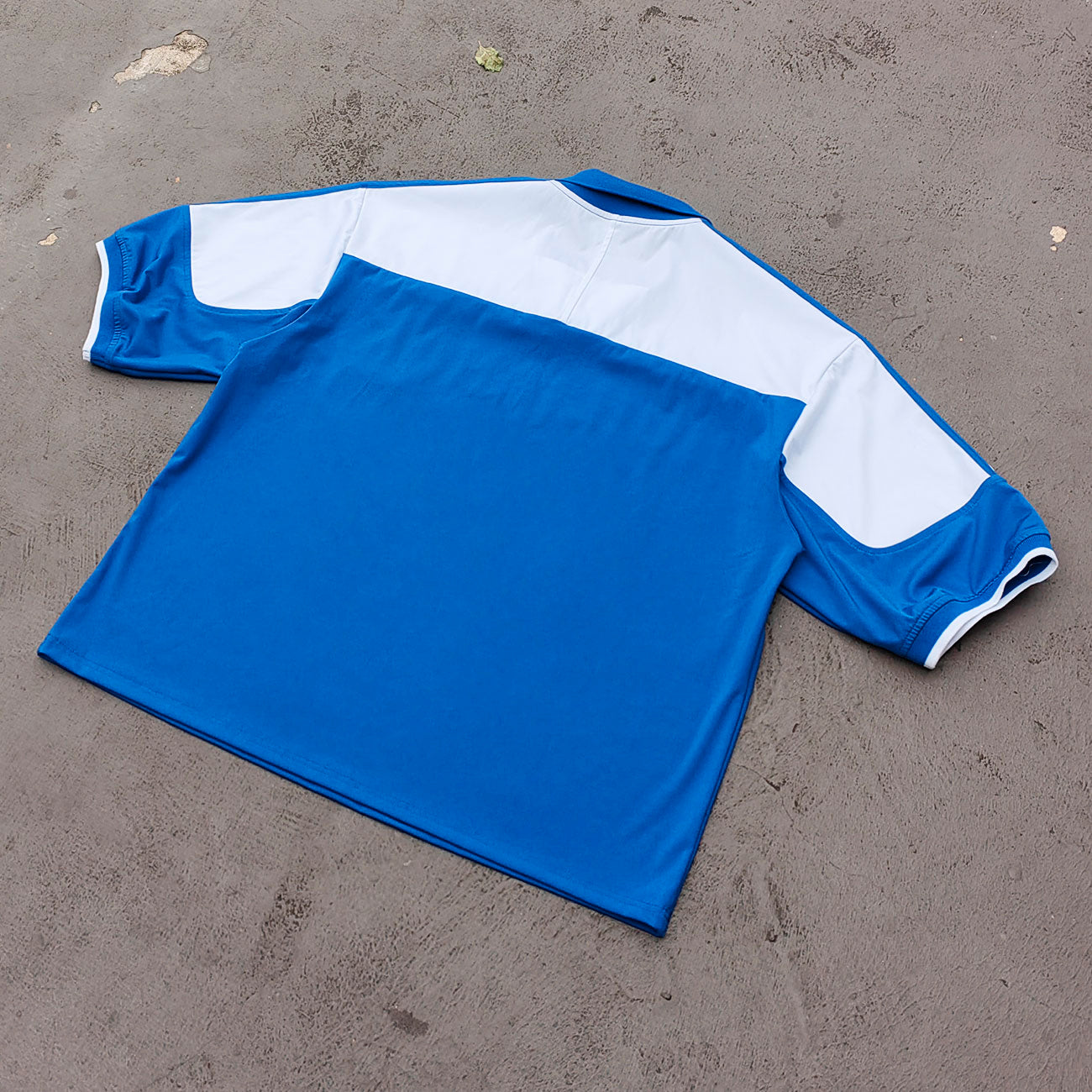 HUILI HDK 2003 Football Jersey - Blue White Color Block V Neck Three Stripe Y2K Streetwear