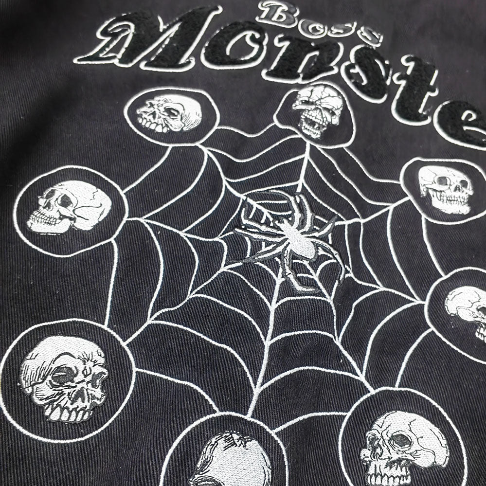 FACTORY high quality custom streetwear spider Skull chenille embroidery varsity jacket