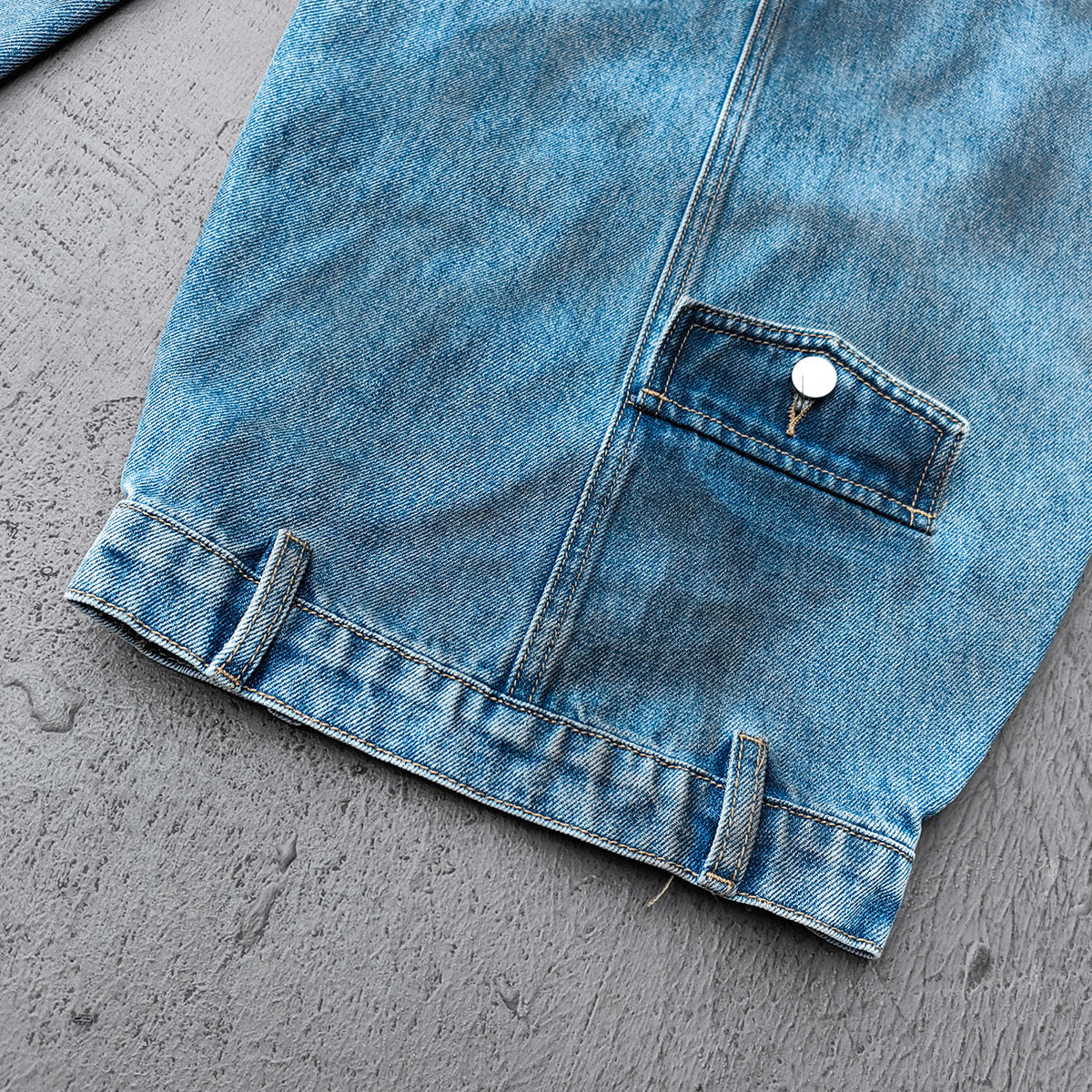 Curved Wide Leg Jeans - Light Blue Acid Wash Asymmetric Wrap Front Arc Panel Y2K Streetwear
