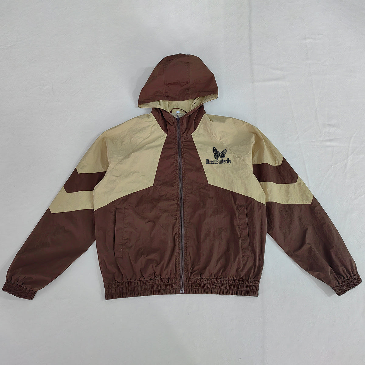 StreetButterfly Men’s Colorblock Hooded Windbreaker Jacket