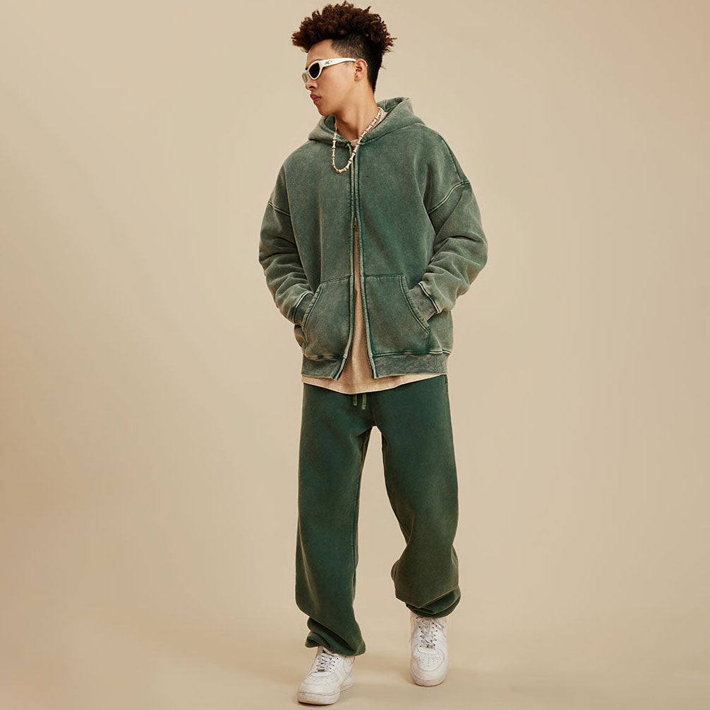 manufacturer American fashion wash hoodie hoodie cardigan vintage plus fleece hoodie coat