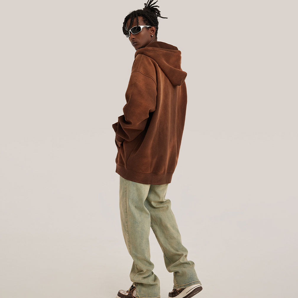 manufacturer washed monkey gradient Expo velvet zipper hoodie American retro brand man