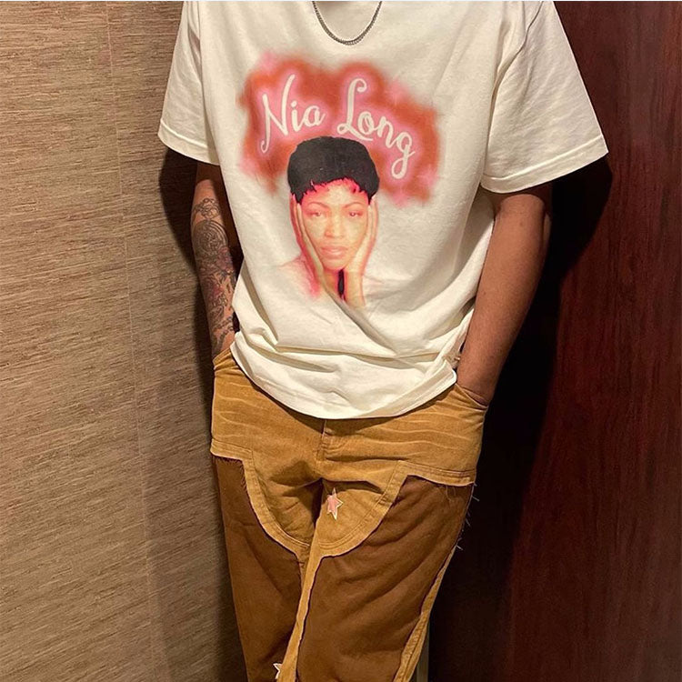 heavyweight 100% cotton men hip hop streetwear t-shirt