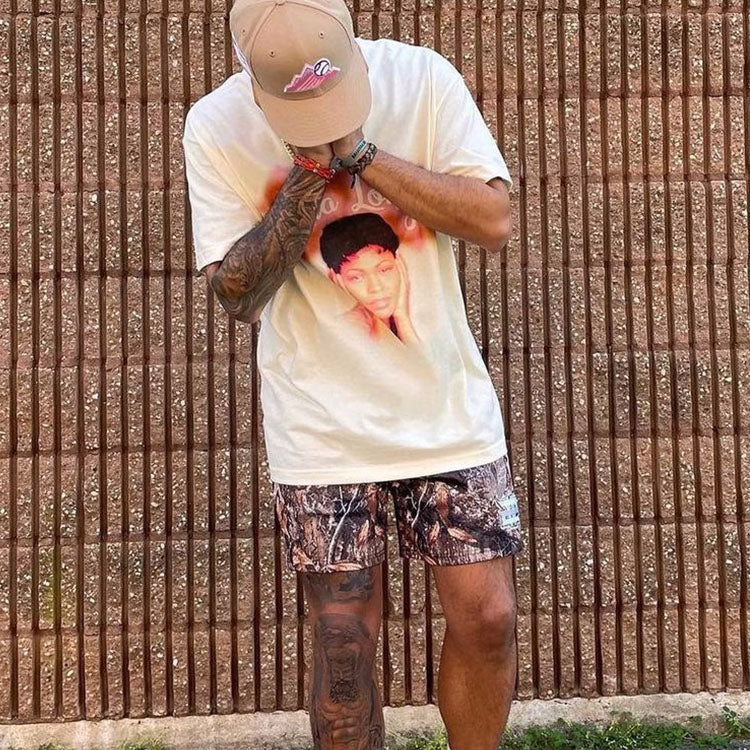 heavyweight 100% cotton men hip hop streetwear t-shirt