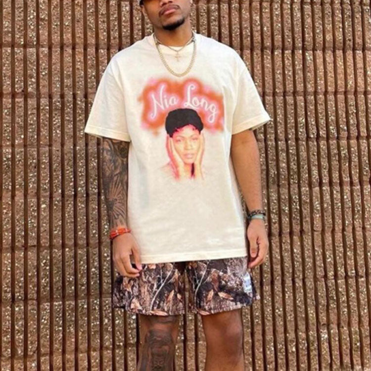 heavyweight 100% cotton men hip hop streetwear t-shirt