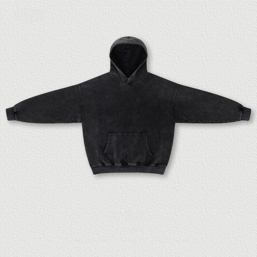 autumn and winter wash to do old plus fleece hoodie American retro street loose couple fashion brand