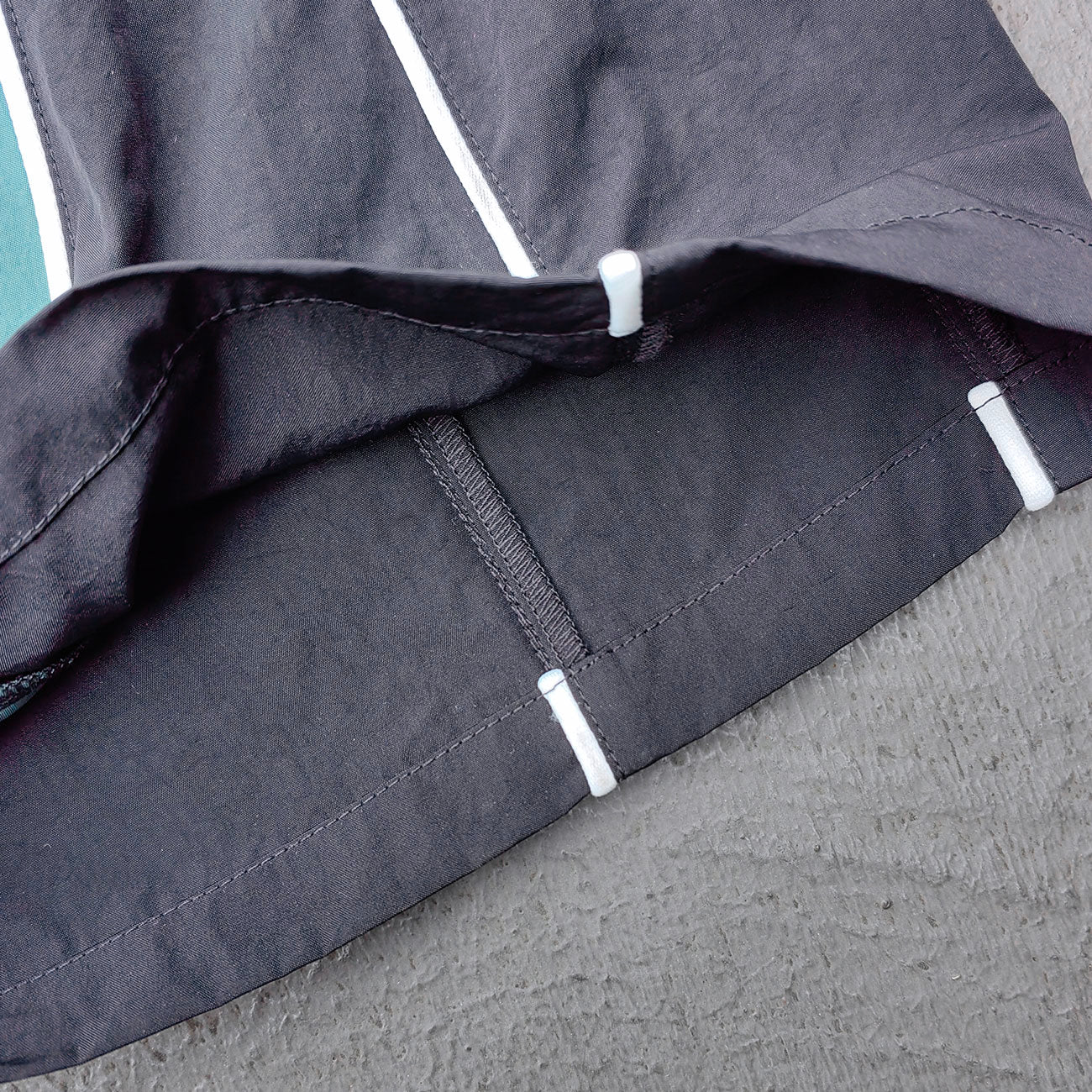 Black Green Camo Wide Leg Pants - Curved Panel Color Block Y2K Nylon Track Pants Streetwear