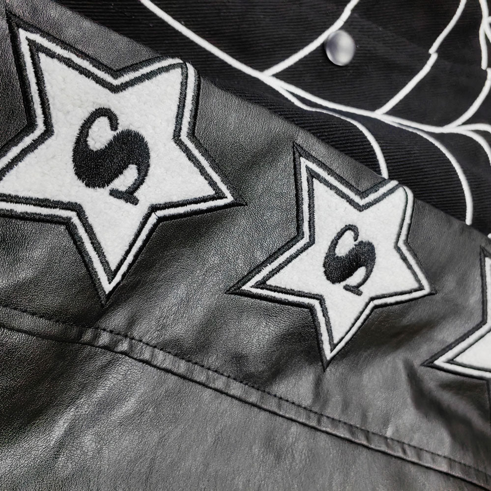 FACTORY high quality custom streetwear spider Skull chenille embroidery varsity jacket
