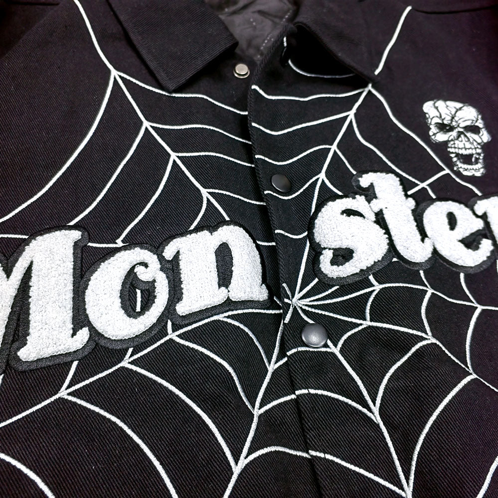 FACTORY high quality custom streetwear spider Skull chenille embroidery varsity jacket