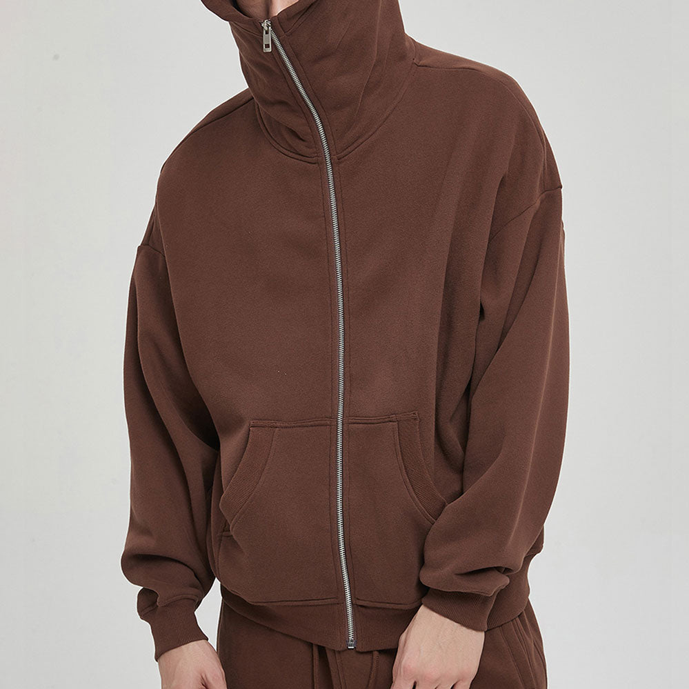 manufacturer new masked dark 360g plus fleece thickened suit zipper hoodie men