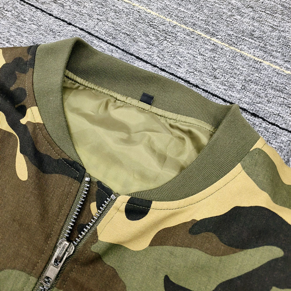 FACTORY custom applique embroidery fashion camouflage mens windbreaker jacket