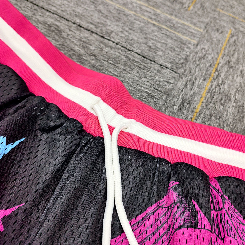factory custom high quality screen printing mesh basketball jersry shorts