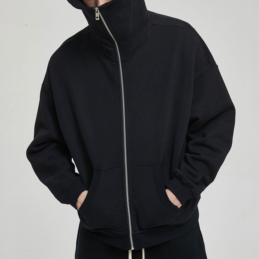 manufacturer new masked dark 360g plus fleece thickened suit zipper hoodie men