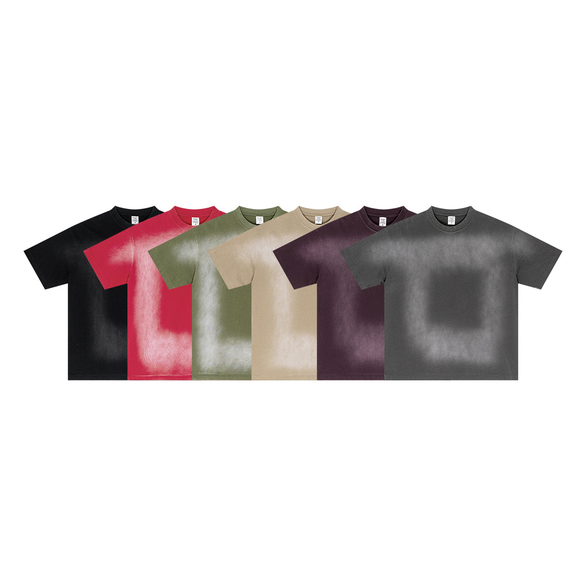 Hot sale sprayed monkey wash short-sleeved shirt for men pure cotton and old men's T-shirt