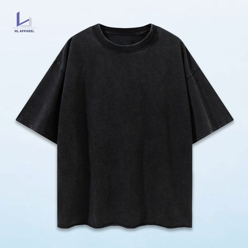 manufacturer American heavy wash to do old round neck short sleeve T-shirt men high street fashion brand large size men's wear