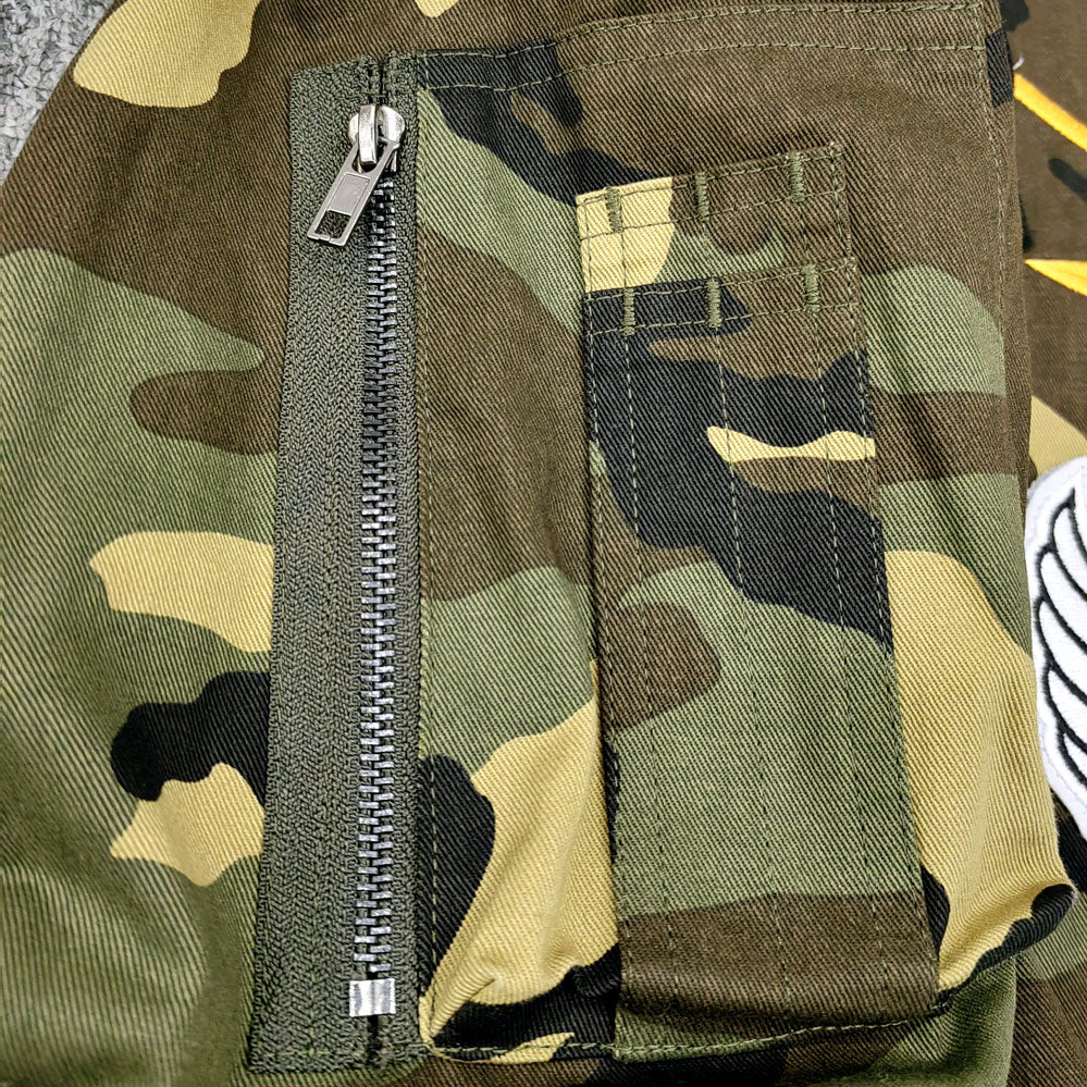 FACTORY custom applique embroidery fashion camouflage mens windbreaker jacket