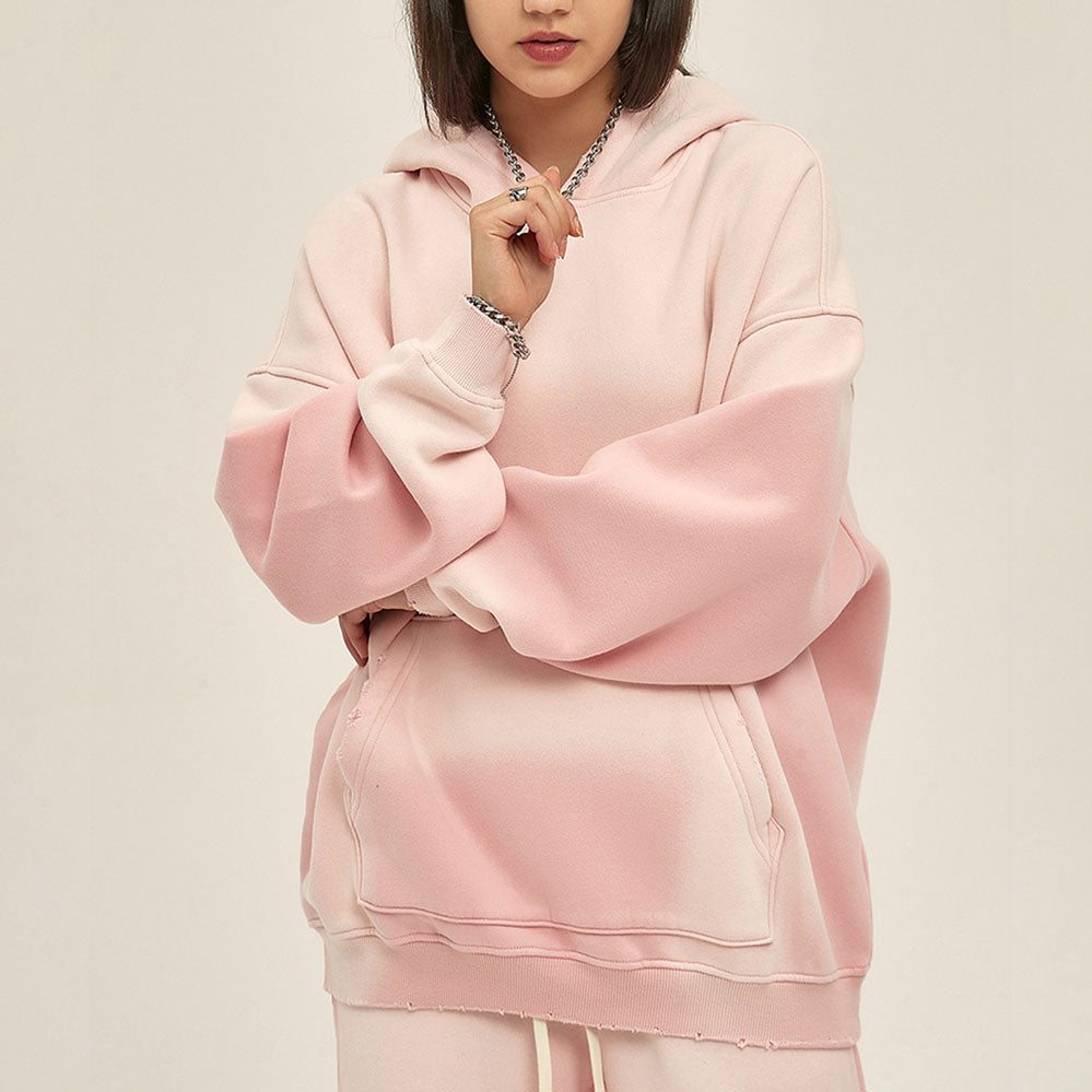 manufacturer new solid color blank plus fleece thickened 360g spray dye to make old hoodie unisex