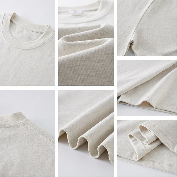 Unisex Oversized T Shirts Short Sleeve Men Solid Color Blank Heavyweight Cotton Basic T Shirt