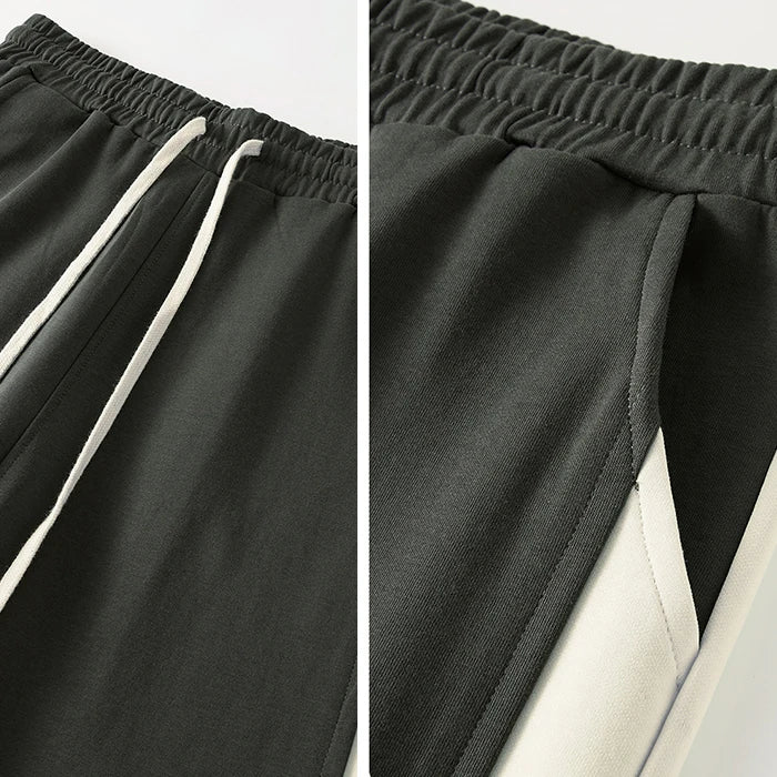 Professional Customized Oversized Blank Sweatpants Men Split Side Bottom Color Block Straight Leg Sweatpants