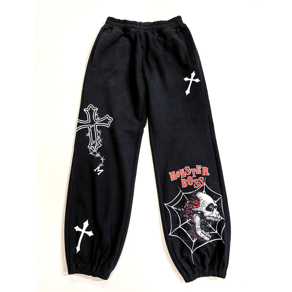 HuiLi new arrival 100% cotton heavyweight sweatpants men custom logo printed drawstring waist jogger sweatpants