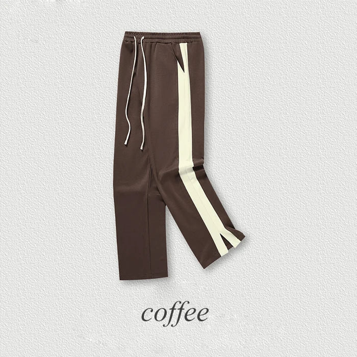 Professional Customized Oversized Blank Sweatpants Men Split Side Bottom Color Block Straight Leg Sweatpants