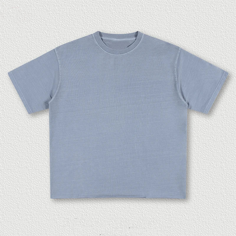 Manufacturer 350gsm Streetwear 100% Cotton Blank T Shirt Plain Casual Men's Oversized Vintage Washed T-shirts