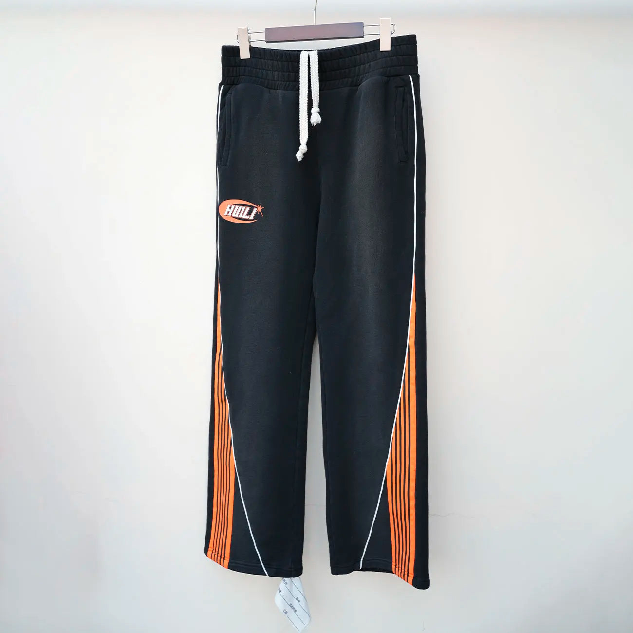 Vintage Monkey Washed Sunfaded Sweat Pants Oversized Fit Mens Custom Logo Printing Striped Wide Leg Sweatpants