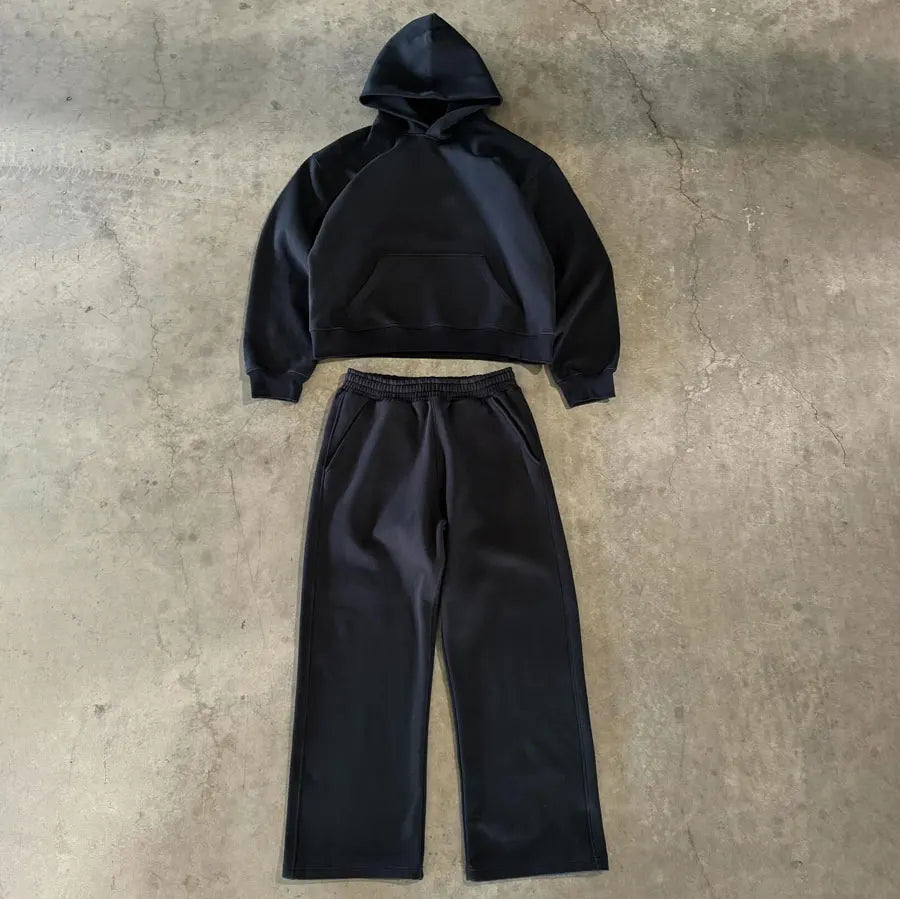Basic Heavyweight Cotton Oversized Sweatpants Men Plain Wide Straight Leg Relaxed Sweatpants