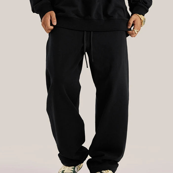 445 gsm Heavyweight Cotton Baggy Sweatpants Men Blank Plain Straight Wide Leg Sweatpants