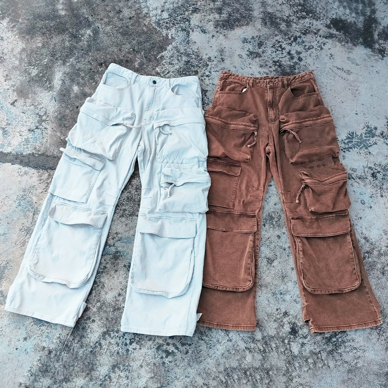 Streetwear Cargo Pants Men Custom Heavy Cotton Vintage Wash Work Pants Utility Tactical Cargo Pants for Men