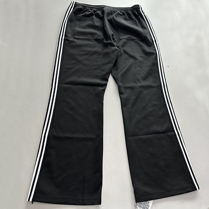 high quality customized straight leg men flared sweatpants drawstring waist oversized striped tape side track pants