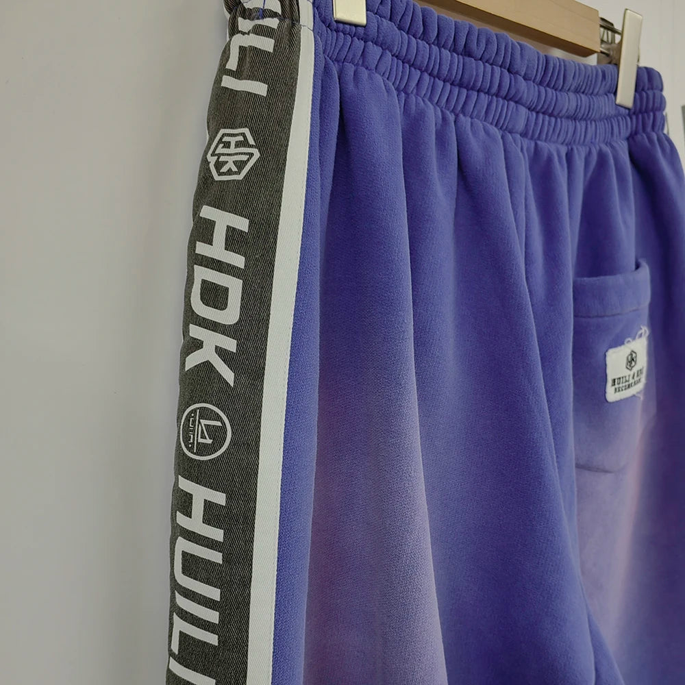 Oem Heavyweight Cotton Streetwear Shorts Men Custom Vintage Washed Sunfaded Raw Hem Rhinestone Sweat Shorts