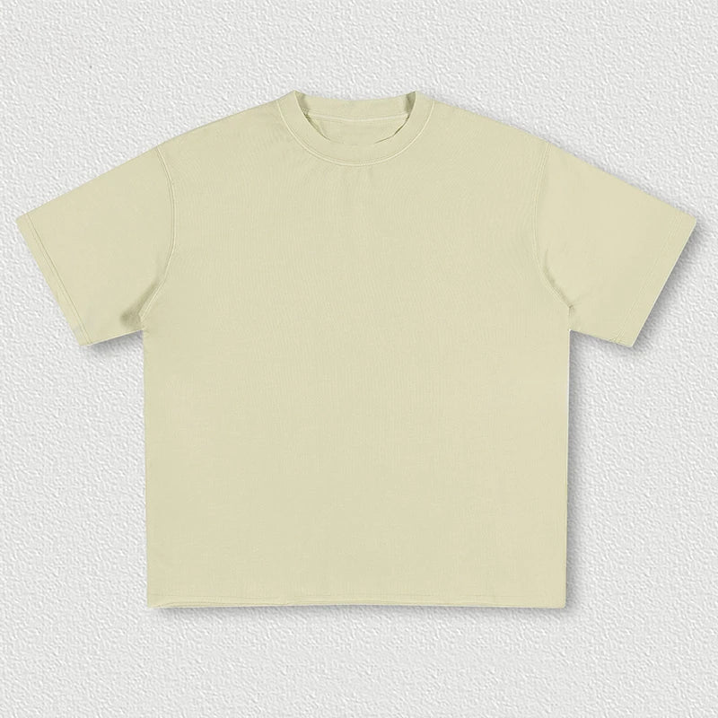 Manufacturer 350gsm Streetwear 100% Cotton Blank T Shirt Plain Casual Men's Oversized Vintage Washed T-shirts