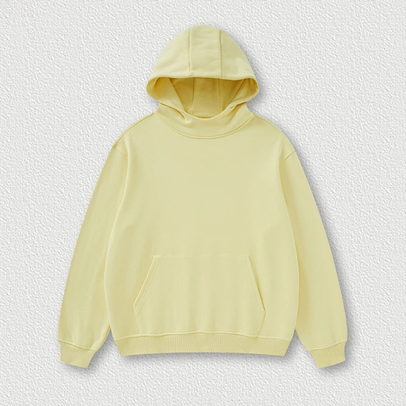 Wholesale Sweatshirts Custom Thick Cotton Oversized Hoodies Unisex Solid Color Blank Pullover Hoodie