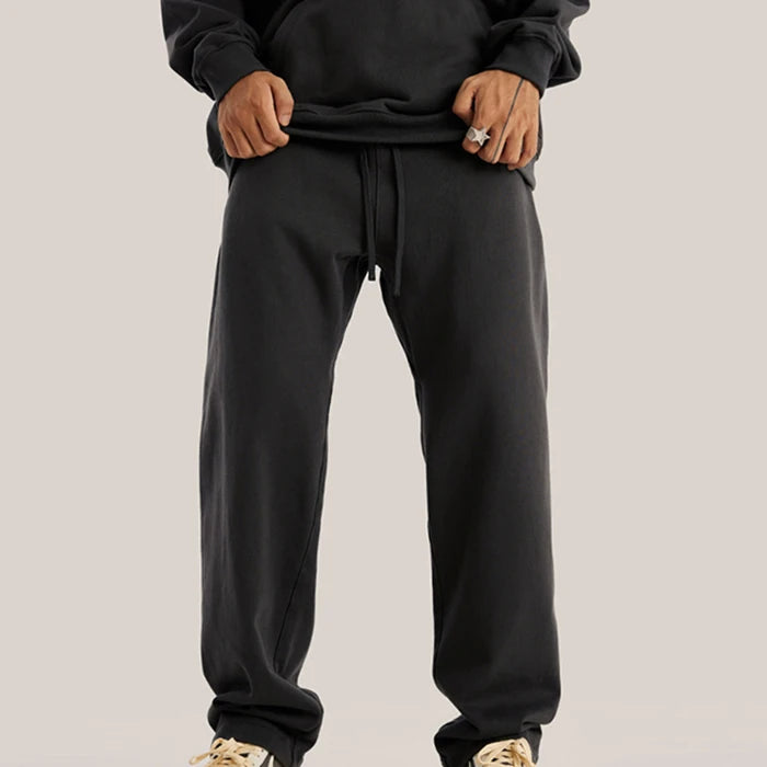 445 gsm Heavyweight Cotton Baggy Sweatpants Men Blank Plain Straight Wide Leg Sweatpants