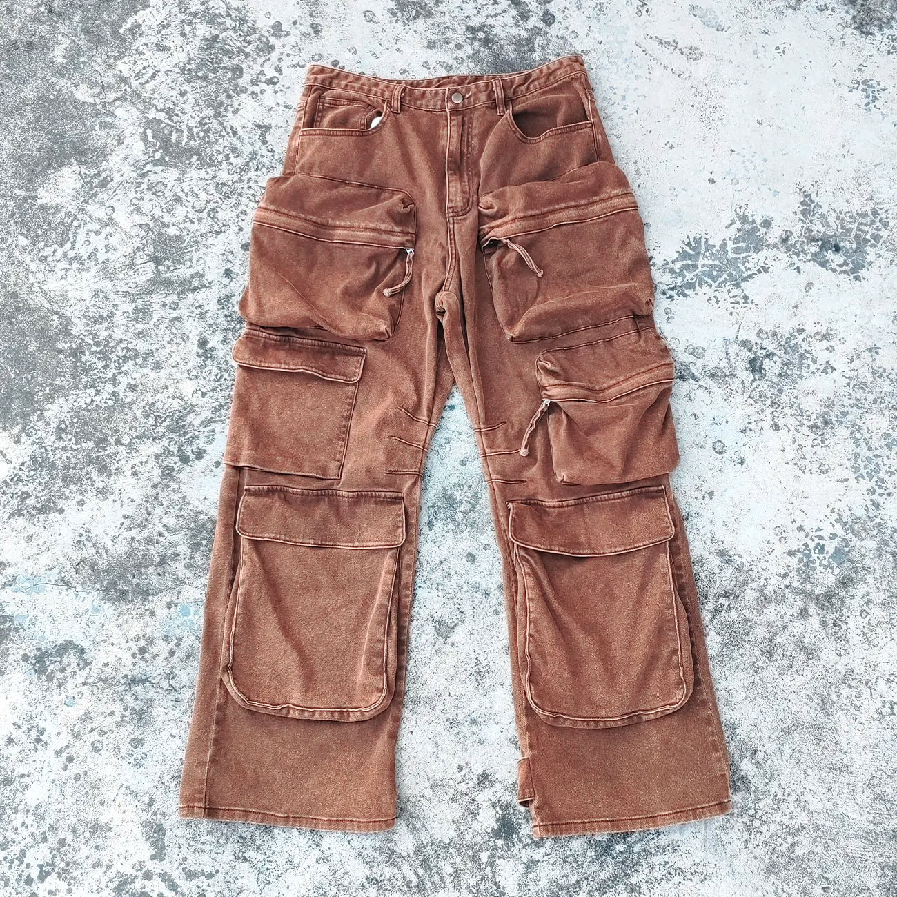 Streetwear Cargo Pants Men Custom Heavy Cotton Vintage Wash Work Pants Utility Tactical Cargo Pants for Men