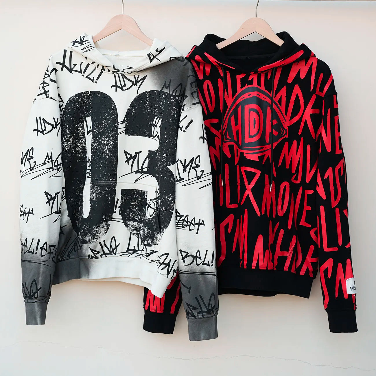 Streetwear Thick Cotton Unisex Oversized Hoodies Custom Allover Printed Graffiti Mens Heavyweight Graphic Hoodie
