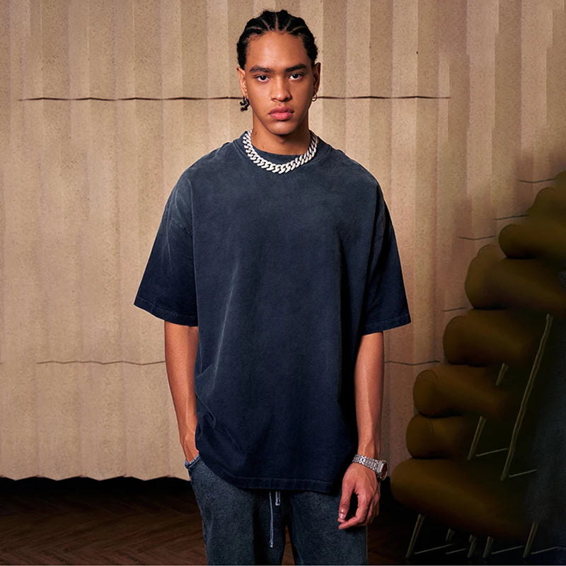 Wholesale 2024 Hot Hell Oversized 100% Cotton T-shirt Streetwear Blank Acid Wash Custom Logo Mens Vintage T Shirts