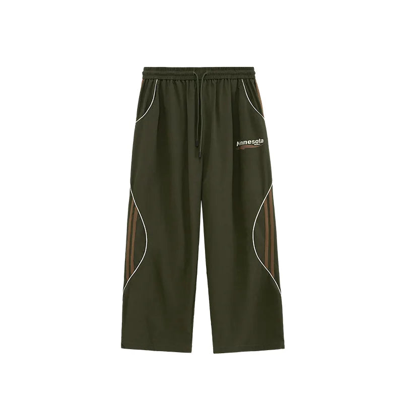 Wholesale New Trend Relaxed Fit Unisex High Street Sportswear Pants Custom Logo Printed Men Baggy Wide Leg Track Pants