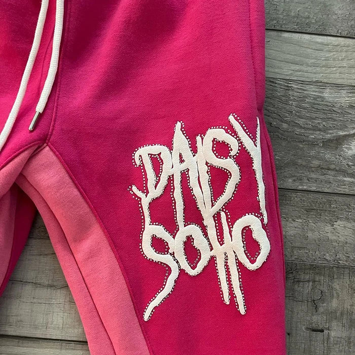 HUILIN Fabrik individuelles Logo Fleece Jogger Jogginghose 100% Baumwolle 3D Puff Print French Terry Baggy Stacked Flare Jogginghose Herren