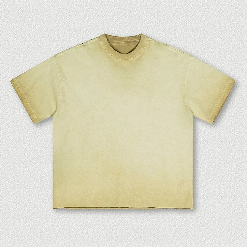 Manufacturer Custom Men's Tshirts Blank Heavyweight Neck T shirts Oversized Streetwear Acid Washed T- shirt For Men