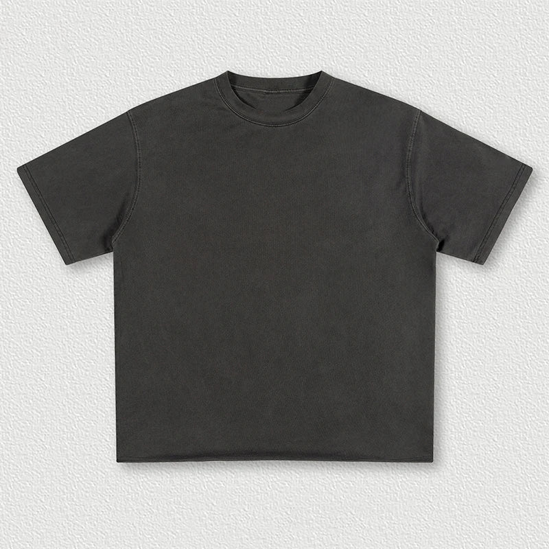 Manufacturer 350gsm Streetwear 100% Cotton Blank T Shirt Plain Casual Men's Oversized Vintage Washed T-shirts