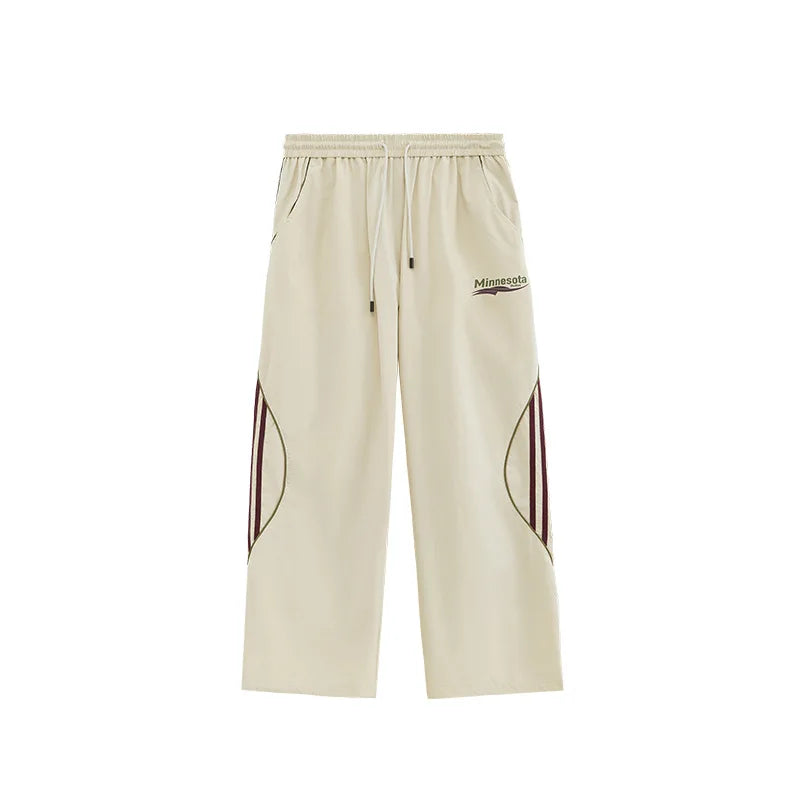 Wholesale New Trend Relaxed Fit Unisex High Street Sportswear Pants Custom Logo Printed Men Baggy Wide Leg Track Pants