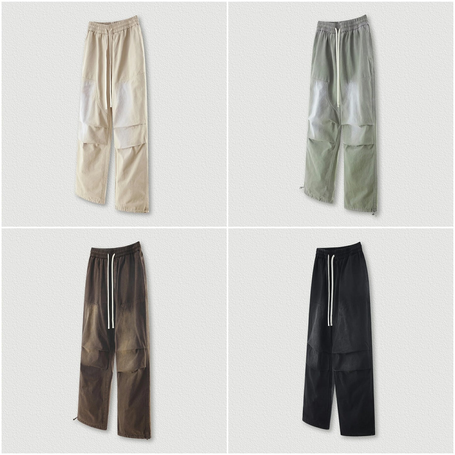 Winter Monkey Washed Gradient Woven Carpertner Outdoor Pants Oversized Wide Leg Men Sun Faded Thick Cotton Cargo Pants