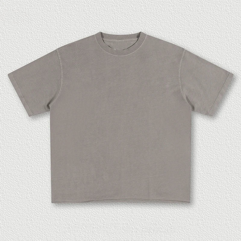 Manufacturer 350gsm Streetwear 100% Cotton Blank T Shirt Plain Casual Men's Oversized Vintage Washed T-shirts