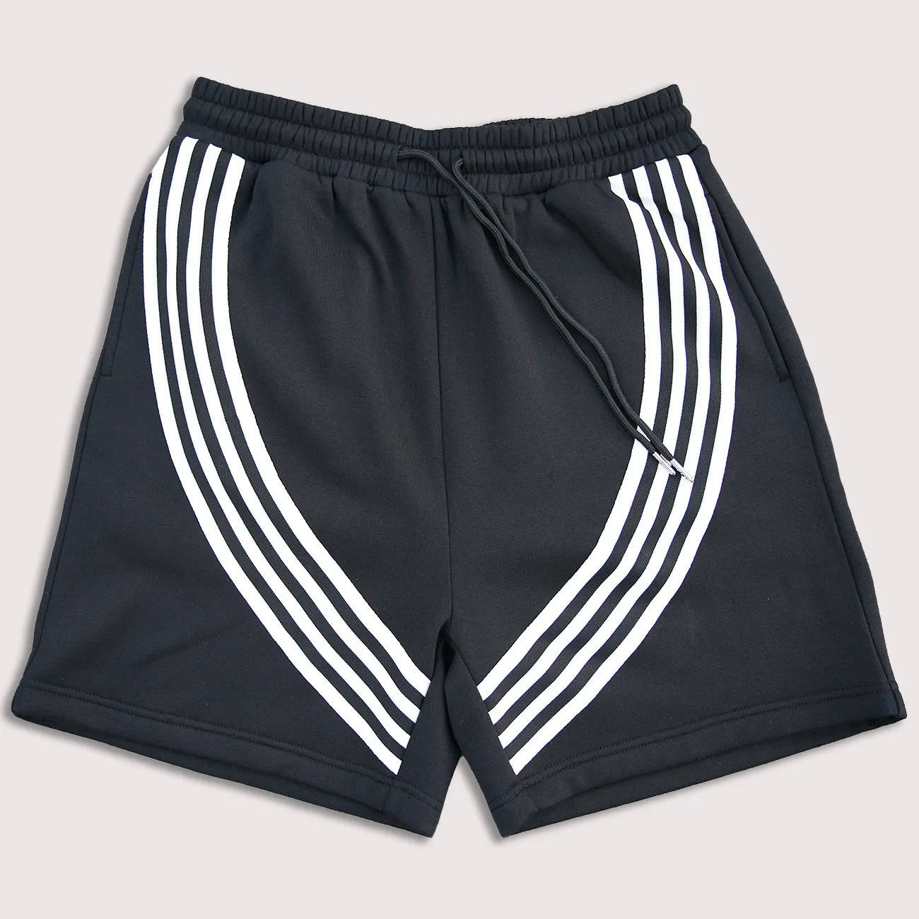 Fleece Vintage Washed Hoodies Sweatpants Sets Men Custom Logo Striped Trimmed Shorts Sweatpants Solid Color Hoodie