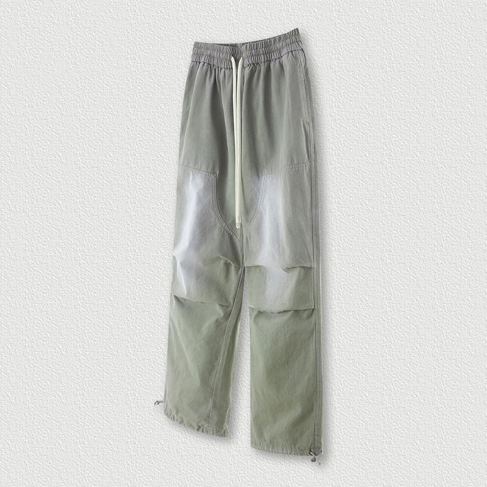 Winter Monkey Washed Gradient Woven Carpertner Outdoor Pants Oversized Wide Leg Men Sun Faded Thick Cotton Cargo Pants