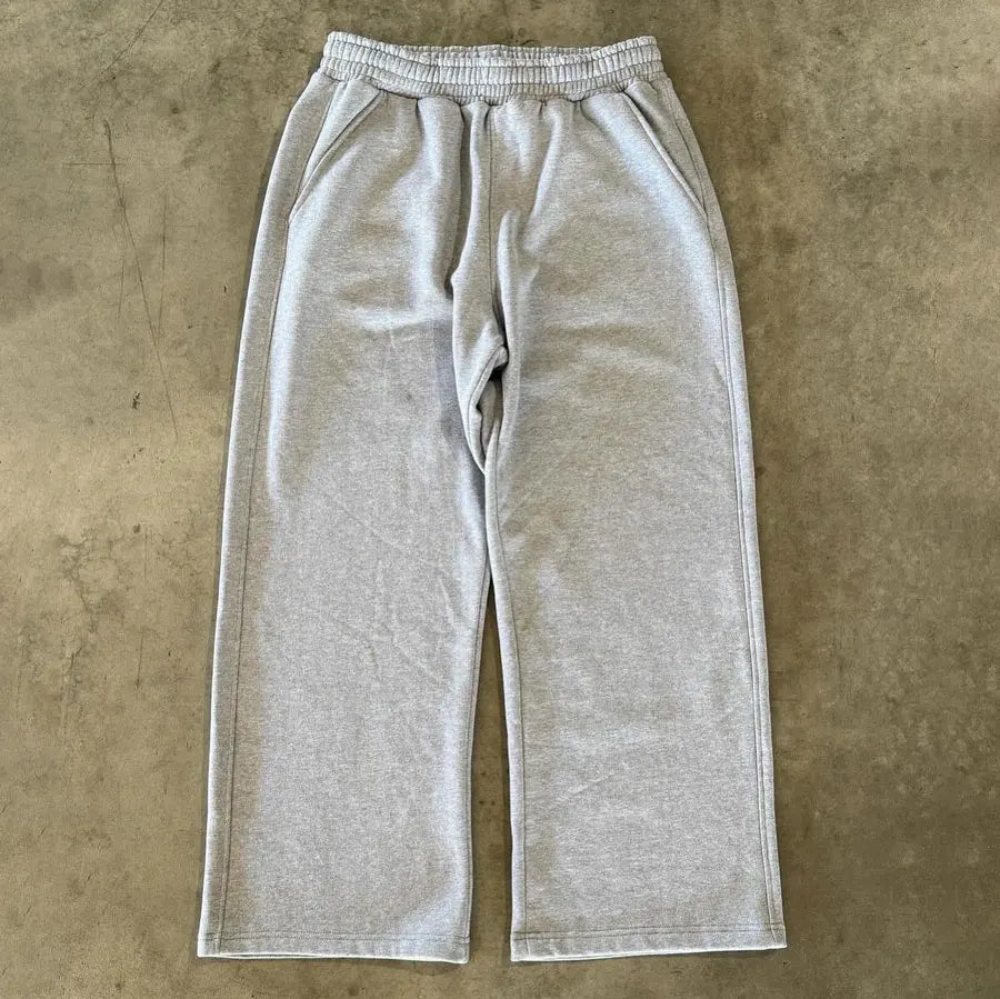 Basic Heavyweight Cotton Oversized Sweatpants Men Plain Wide Straight Leg Relaxed Sweatpants
