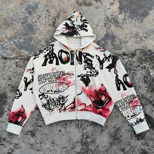 Heavyweight Cotton French Terry Hoodies Custom Screen Printed Mens Oversized Fit Boxy Vintage Graphic Hoodie